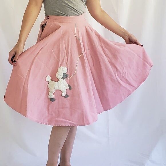 Vintage Dresses & Skirts - 50s Pink Poodle Skirt